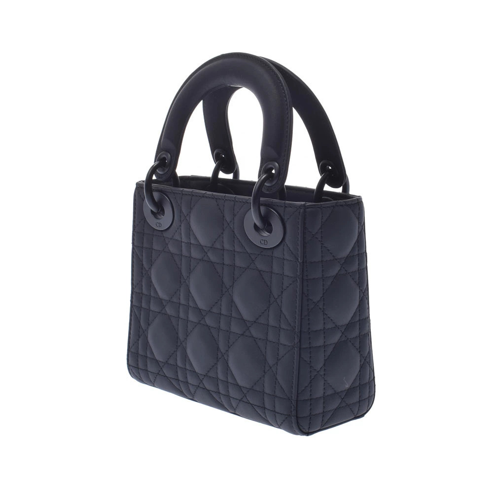 Dior  Bag Calfskin Black Matte CHRISTIAN Handbag Lady Ultra Cannage